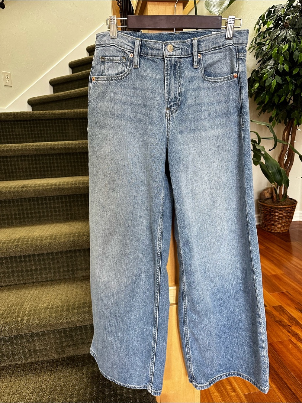 GAP Light Blue Baggy Mid Rise Wide-Leg Women's Jeans